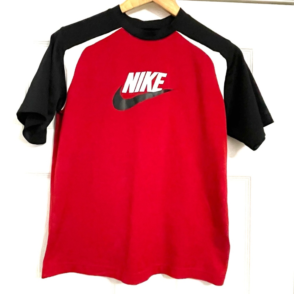 Nike Black and Red Logo Boys Tee